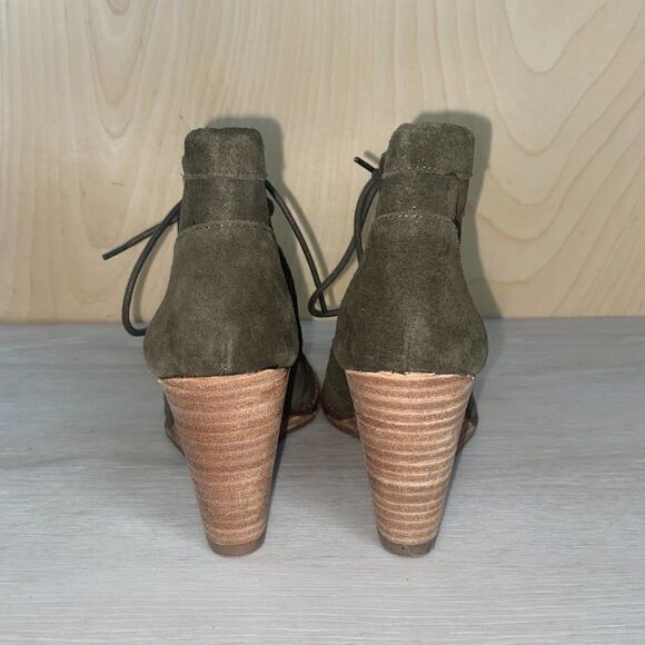 Lucky Brand Ysabel Moss Green Lace Up Wedge 5.5 - Picture 4 of 11
